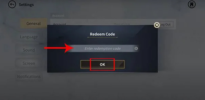 How to redeem code in Rise of Eros